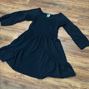 Matilda Jane Black Tiered Midi Dress Womens M Balloon Sleeve Cottagecore Prairie